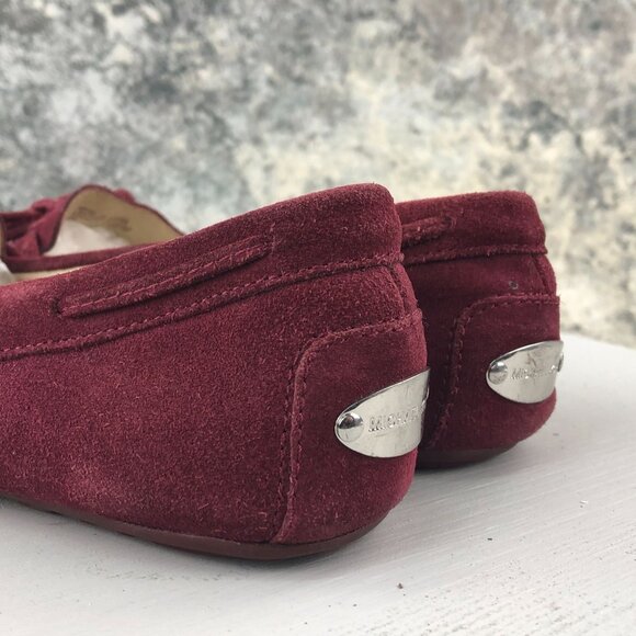 MMK MICHAEL KORS Women's Size 6M Daisy Burgundy Suede Moccasin Driving Loafers - Picture 5 of 12
